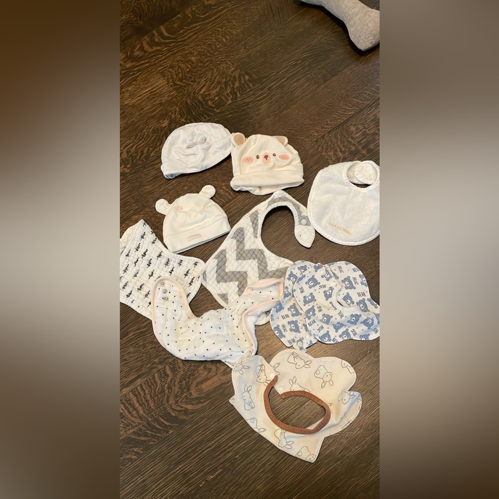 Adorable Baby Hat and Bib Set